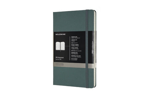 Moleskine Pro Hard Cover Notebook, Professional, Large (5 x 8.25) Forest Green - Project Planning Notebook for Managing Workflow 0