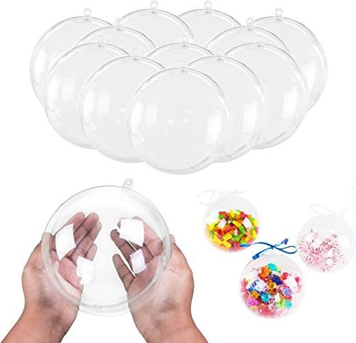 Clear Fillable Acrylic Balls 140mm Transparent Pack of 6 0