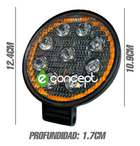 E-Concept Reflector Led 27W Round With Amber Angel Eye - Pack of 2 1