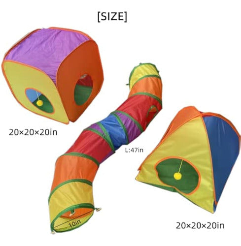 Juguete De Túnel Para Gatos Y Cubos Combinados, Túneles Para 4