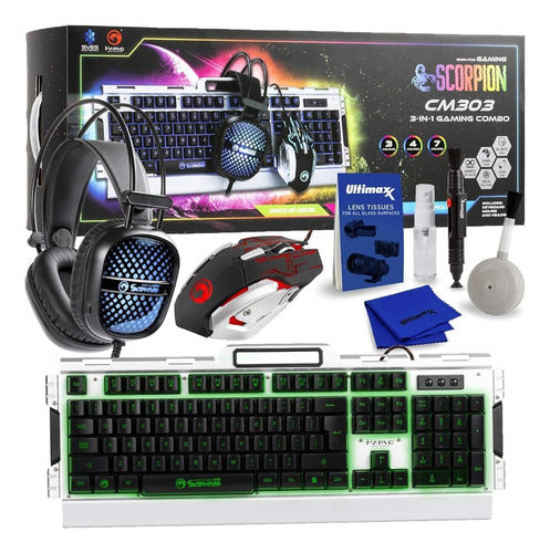 Ultimaxx Marvo Cm303 Scorpion 3-in-1 Backlit Gaming Combo - 0