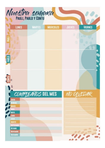 Diseño Creativo Weekly Planner with Magnet for Refrigerator XXL 45 x 32 cm 0