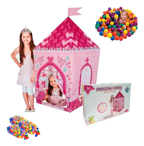 Princess Castle Tent Playhouse with 100 Balls 0