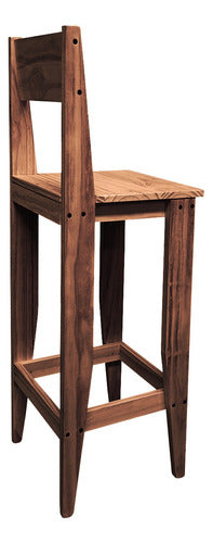 High Breakfast Bar Stool Solid Wood Removable Backrest 2