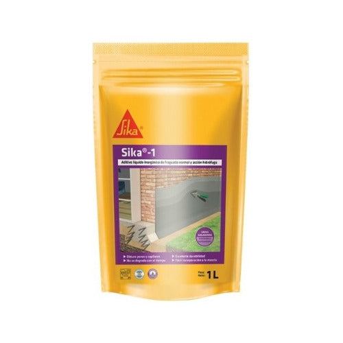 Sika 1 Waterproof Liquid Additive for Interior and Exterior Walls and Floors 1L Sachet 0