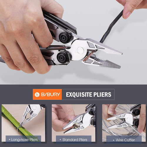 Bibury Titanium Multitool Pliers, 18 in 1 1