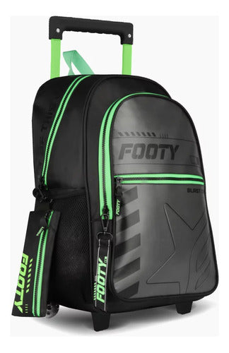 Footy Big Kids Blast Off Gray 18-Inch Rolling Backpack 0