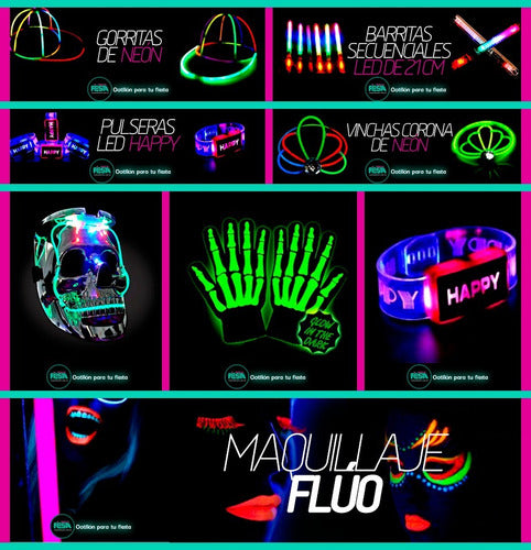 Tienda de Fiesta Pulseras Audioritmicas Con Led, Cotillon 5