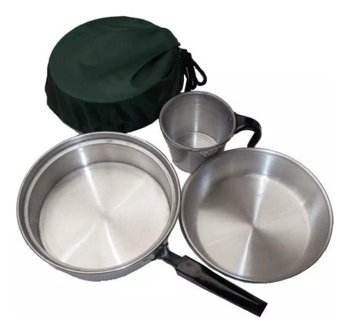 Marmita Set Cocina 3 Piezas 1 Persona Camping Mochilera 0