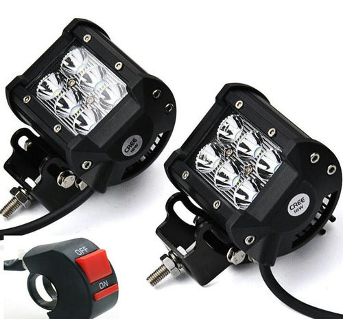 Universales 2 Faros Auxiliares 6 Led Moto, Cuatriciclo 100% Aluminio! 0