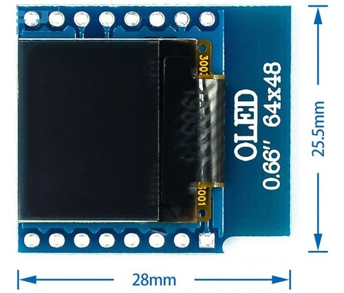 Diymore Oled Ssd1306 0.66 For Wemos D1 Mini Esp8266 Esp32 1