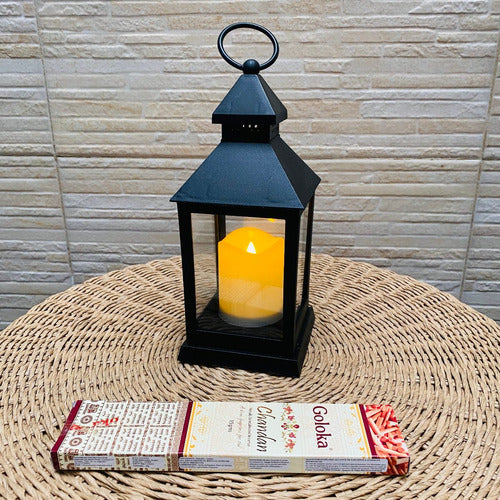 Pushkar Tienda Fanal Con Vela Led Incluida Importado 25cm Farol Decorativo 1