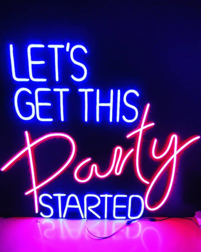 Rent LED Neon Sign Let's Party Started - Deco - Events 1