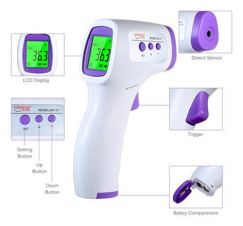 Termômetro De Testa Lcd Infravermelho Digital Vai Termômetro 3