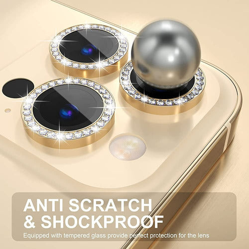 Tempered Glass for iPhone with Rear Camera Diamonds Strass 61