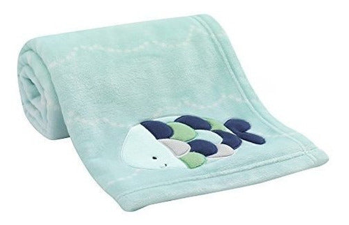 Oceania Baby Blanket Azul Con Pescado 0