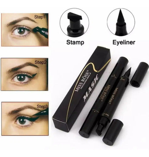 Magic Liquid Black Eyeliner with Cat Eye Stamp 7