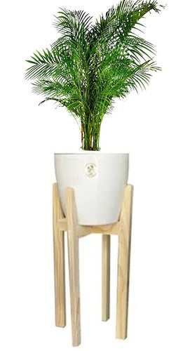 Nordic Plant Pot Holder 40cm with Premium White Pot by Mundo Pino 2