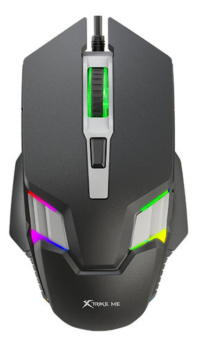 Xtrike-me Mouse Gamer 4 Botones 3.600 Dpi Luz Led Rgb Colores Usb 0