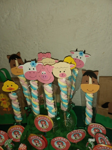 Mesas Dulces Animales De La Granja Paletas Brochettes Combos 4