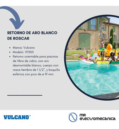 Vulcano Kit for Fiberglass Pool: Returns + Cuffs + Connector 5