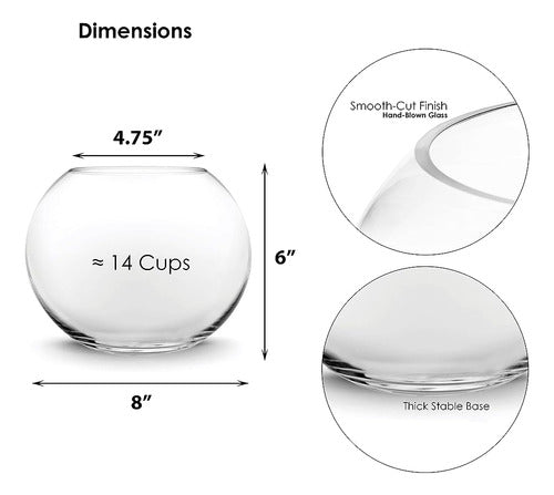 CYS EXCEL Bubble Glass Bowl (H-6" W-8", Approx. 3/4 Gal) 1