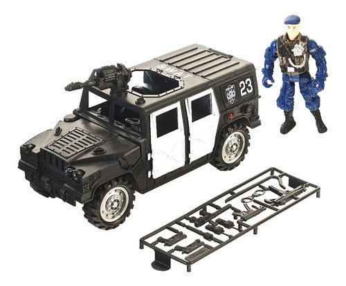 Set Firefighter Police Car Helicopter Tank with Sound 15