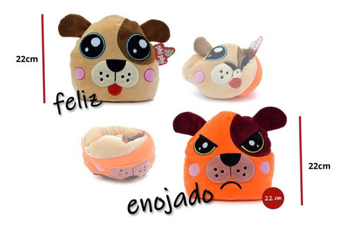 Reversible Plush Animals with Changing Expressions 22cm 9614 2