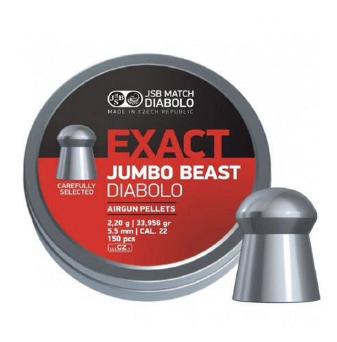 JSB Exact Jumbo Beast Pellets .22 Caliber 5.5mm - 150 Count Can 0