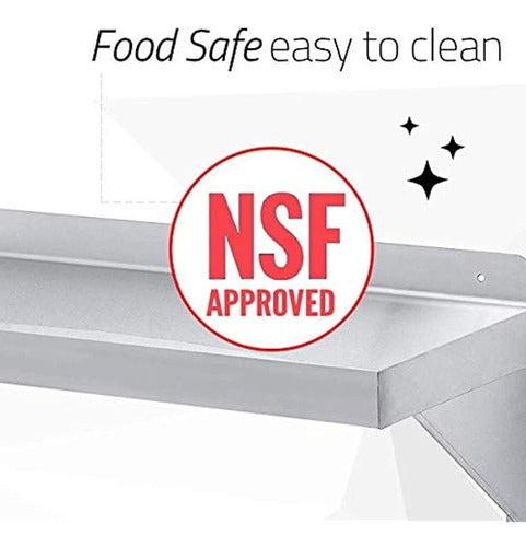 DuraSteel Stainless Steel Wall Shelf - 36" Wide 4