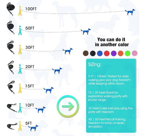 Correa Larga Dpoegts Para Entrenamiento De Perros 15 Pies 20 4