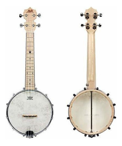 Aklot Banjo Ukulele Concierto 23 Pulgadas Remo Drumhead Open 2