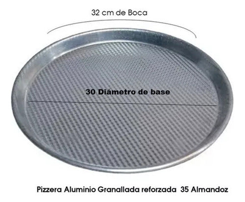 Almandoz Reinforced Aluminum Pizza Pan X10 Granulated 1