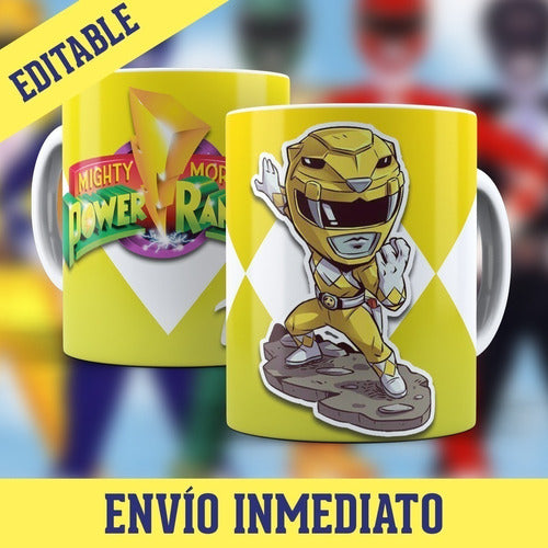 Kit Diseños Plantillas Tazas Power Rangers Sublimación 1