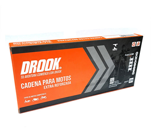 Drook Cadena Transmision 520 H 108 Reforzada 2.42mm 3