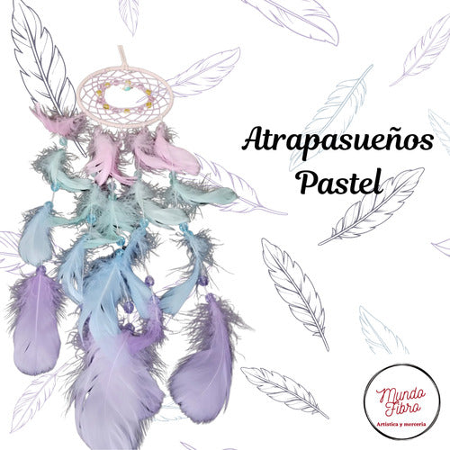 MundoFibro Atrapasueños Con Plumas Pastel 1