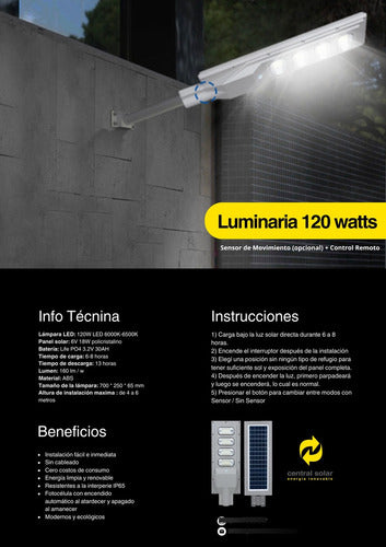 Solar Street Light LED 120W - Public Lighting Luminaire 1