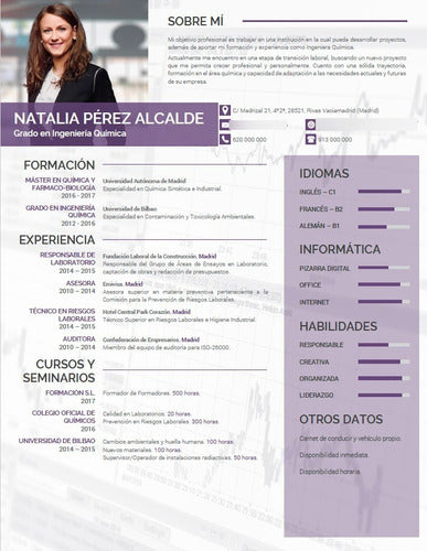 Curriculum Vitae - Cv Profesional - Adaptado A Lo Que Buscas 0