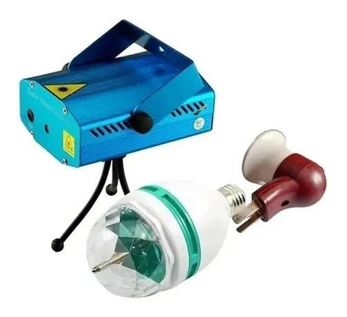 Combo Party Dynamic Audio Rhythmic Projector + Rotating Light + Bulb Holder 0