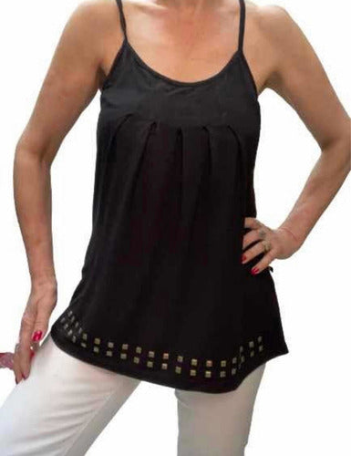 Martina Di Trento Blusa Musculosa Talle L Viscosa Elastano 0