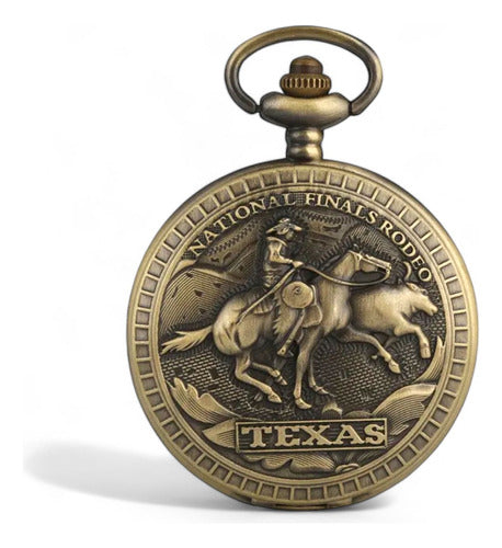 Relógio Bolso Texas Cavalo Cowboy Vintage Retro Aventura 0