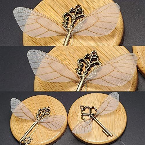 SANNIX 30 Vintage Skeleton Keys Dragonfly Wings - Bronze 3