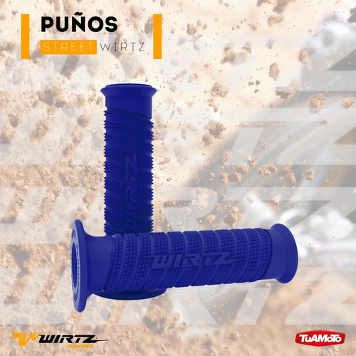 Puños Manoplas Grip Wirtz Street Calle Azul Cg Titan Fz 2