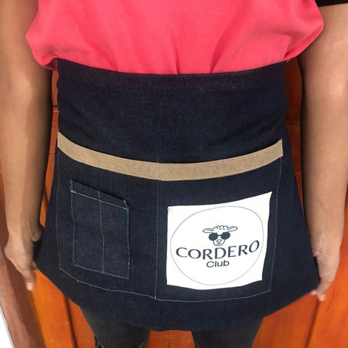 Telas Dixus: Custom Jean Kitchen Apron with Leather Pockets 0