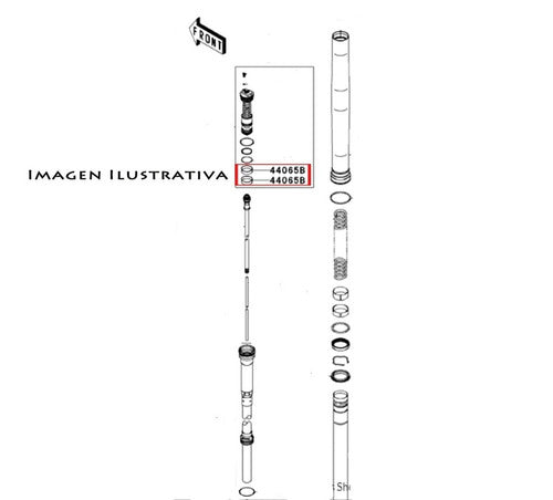 Kawasaki 2 Bujes Cartucho Suspensión Delantera Kxf 250 09 - 12 1