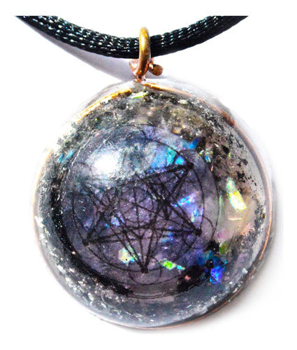 Metatron Pendant Orgonite Necklace with Turmaline and Pyrite 0