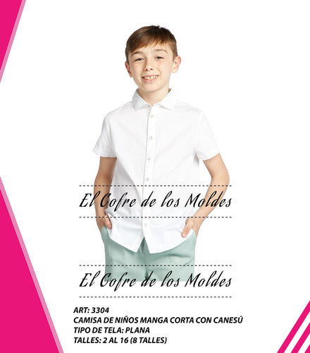 El Cofre de los Moldes: Digital Pattern for Kids Short Sleeve Shirt, Size Pack 2 to 16 1