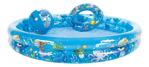 Jilong Inflatable Kids Pool Set with Ring and Ball 0