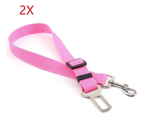 2pcs Rosa Del Cinturón De Seguridad Para Mascotas Perro Clip 4