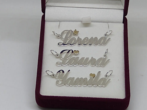 Personalized 925 Silver and 18kt Gold Name Pendant for Women 2